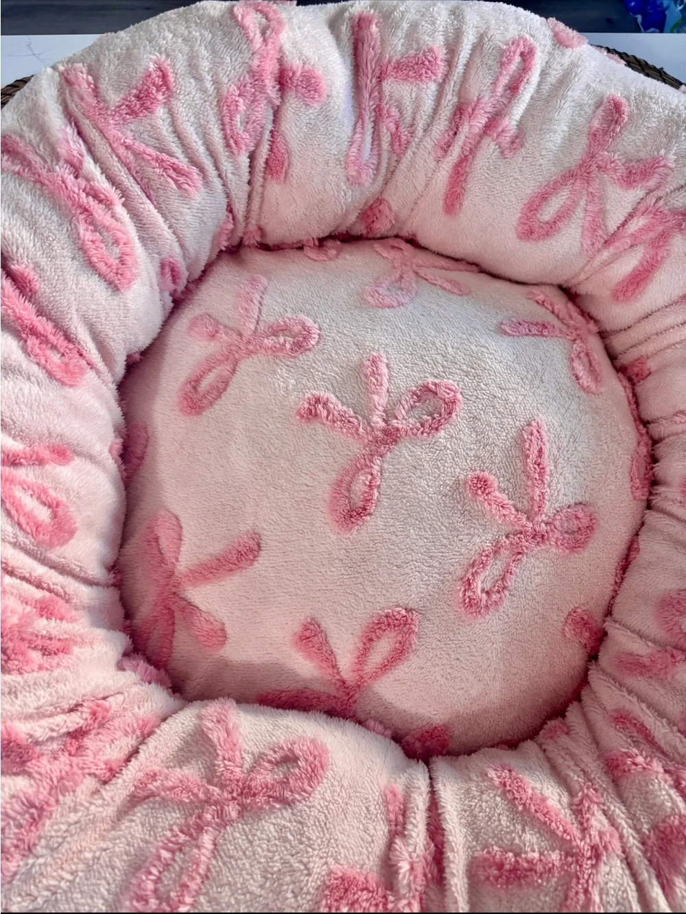 BEDSURE MEDIUM SIZE PINK BOWS PET BED 💕🐾